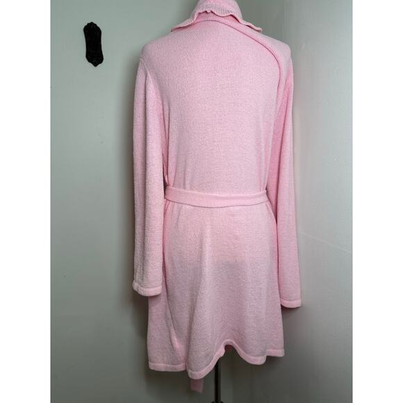 Lilly Pulitzer Soft Pink Plush Melville Ruffle Belted Robe Size XL - Picture 7 of 8